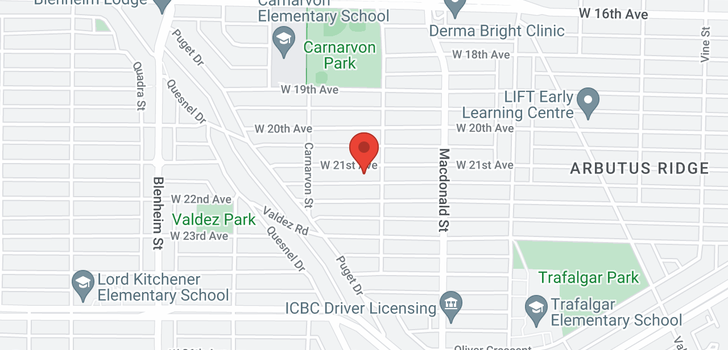 map of 2922 W 21ST AVENUE